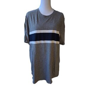 Old Navy Soft-Washed Men's XL Gray Navy White Striped Crew Neck T-Shirt